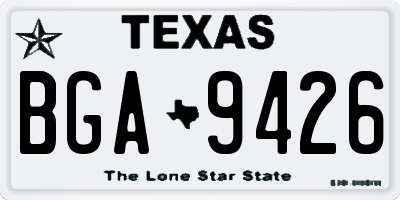 TX license plate BGA9426