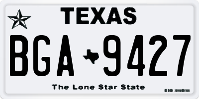 TX license plate BGA9427