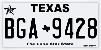 TX license plate BGA9428