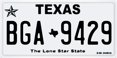 TX license plate BGA9429