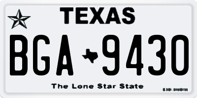 TX license plate BGA9430