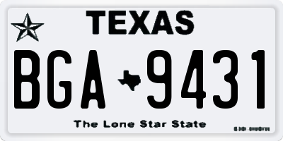 TX license plate BGA9431
