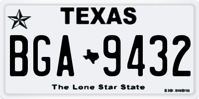 TX license plate BGA9432