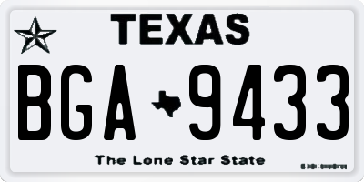 TX license plate BGA9433