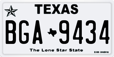 TX license plate BGA9434