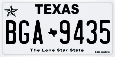 TX license plate BGA9435