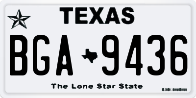 TX license plate BGA9436