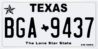 TX license plate BGA9437