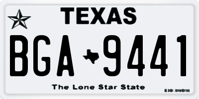 TX license plate BGA9441