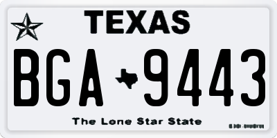 TX license plate BGA9443