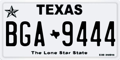 TX license plate BGA9444