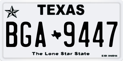 TX license plate BGA9447