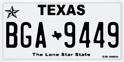 TX license plate BGA9449