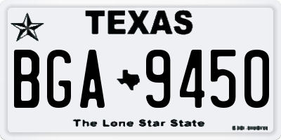 TX license plate BGA9450