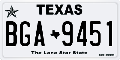 TX license plate BGA9451