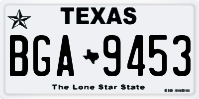 TX license plate BGA9453
