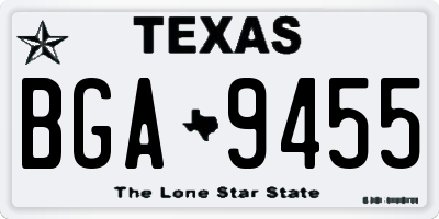 TX license plate BGA9455