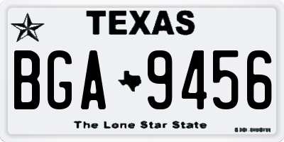 TX license plate BGA9456