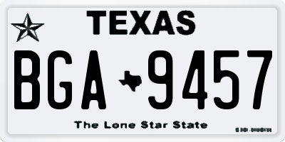 TX license plate BGA9457