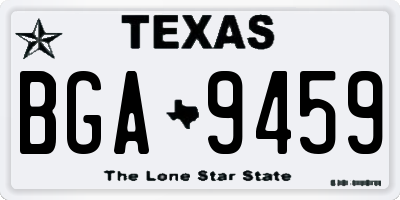 TX license plate BGA9459