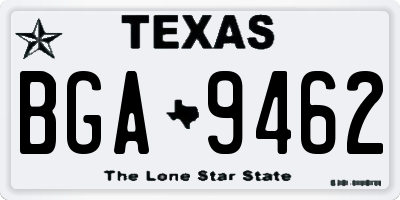 TX license plate BGA9462