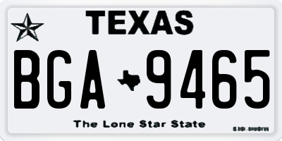 TX license plate BGA9465