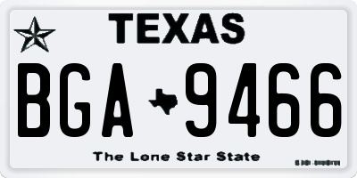 TX license plate BGA9466
