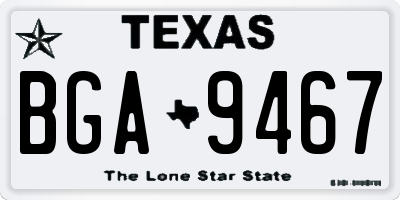 TX license plate BGA9467