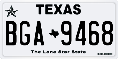 TX license plate BGA9468