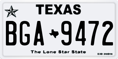 TX license plate BGA9472