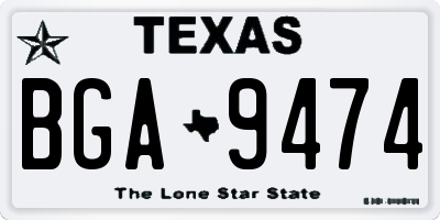 TX license plate BGA9474