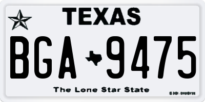 TX license plate BGA9475