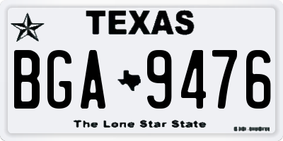 TX license plate BGA9476