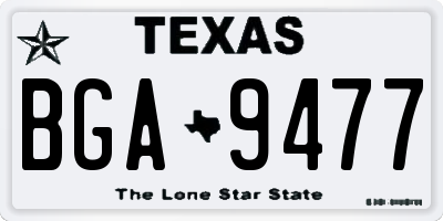 TX license plate BGA9477