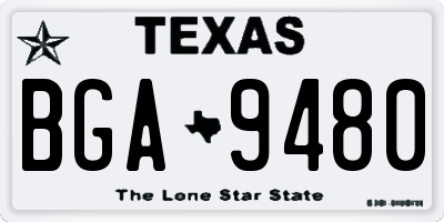 TX license plate BGA9480