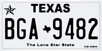 TX license plate BGA9482