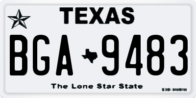 TX license plate BGA9483