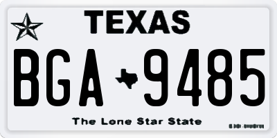 TX license plate BGA9485
