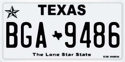 TX license plate BGA9486