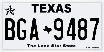 TX license plate BGA9487