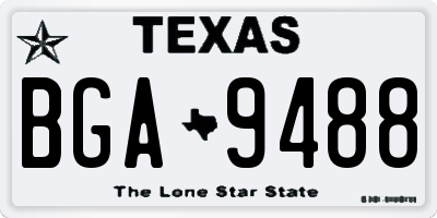 TX license plate BGA9488
