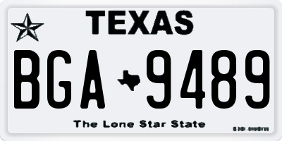 TX license plate BGA9489
