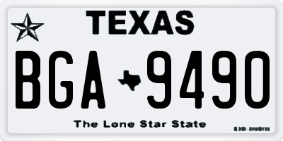 TX license plate BGA9490