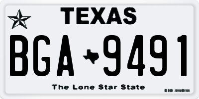 TX license plate BGA9491