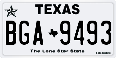 TX license plate BGA9493