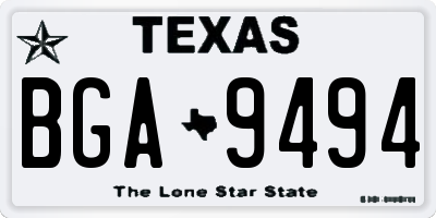TX license plate BGA9494