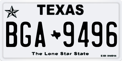 TX license plate BGA9496