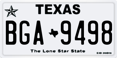 TX license plate BGA9498