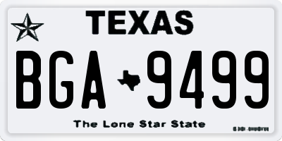 TX license plate BGA9499