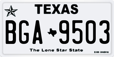 TX license plate BGA9503